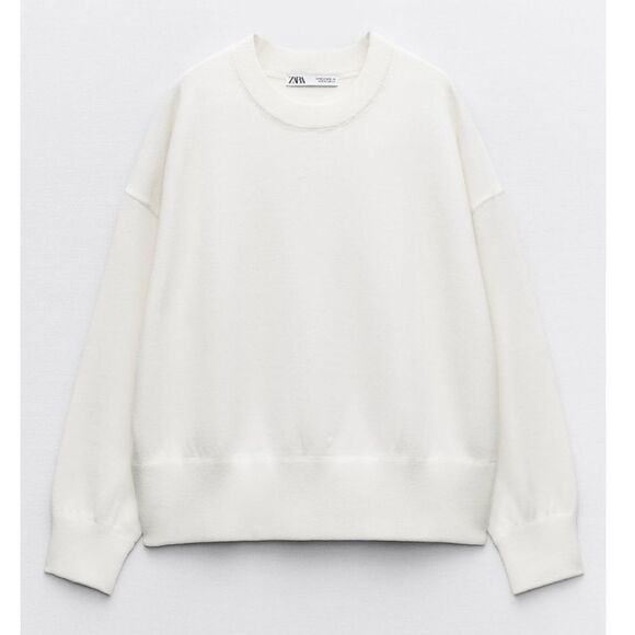 ⭕️ Zara Off-White Knit Top Sweater - Picture 1 of 6